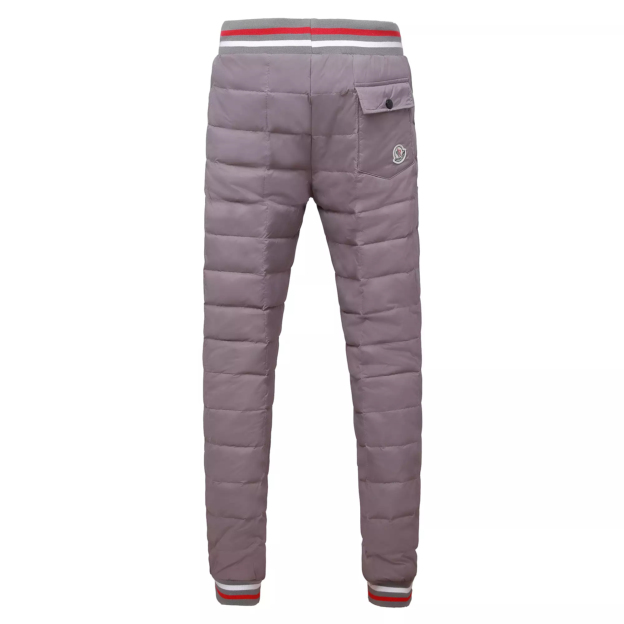 moncler pantalon slim en coton stretch cotton down gray